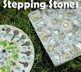 16 stunning ideas for your dollar store gems, Decorate DIY stepping stones for the yard