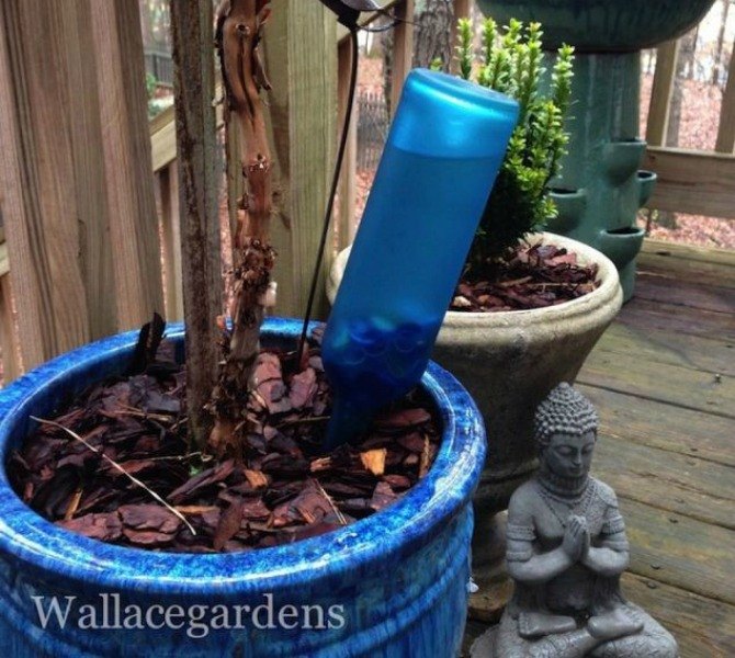 16 stunning ideas for your dollar store gems, Make an automatic watering device