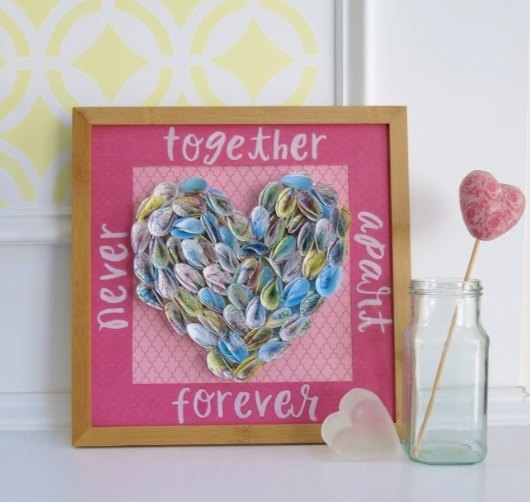 special heart valentine wall art celebrating long distance love, crafts, seasonal holiday decor, valentines day ideas, wall decor