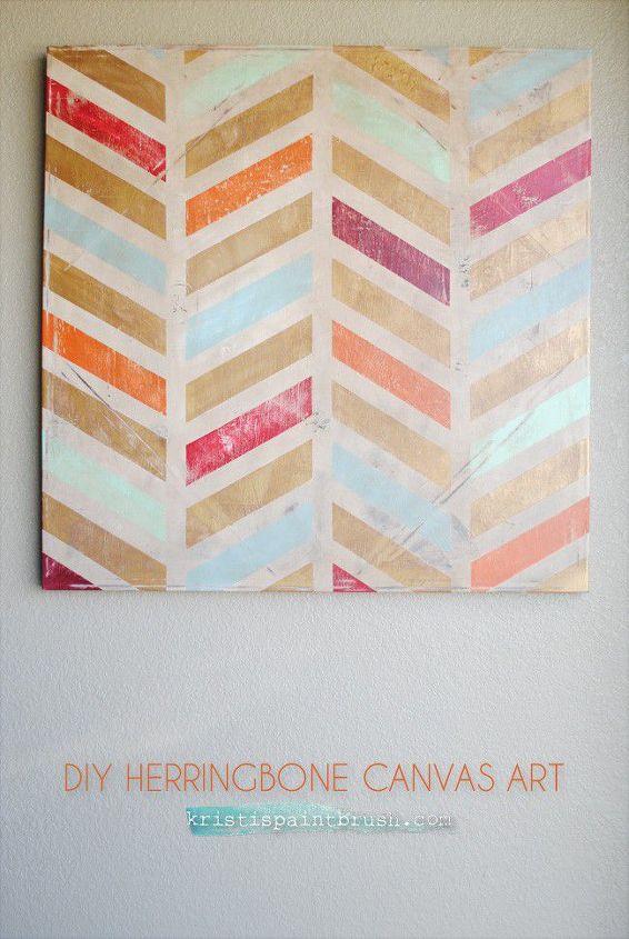 diy herringbone art as wallcandy, chalk paint, crafts, wall decor