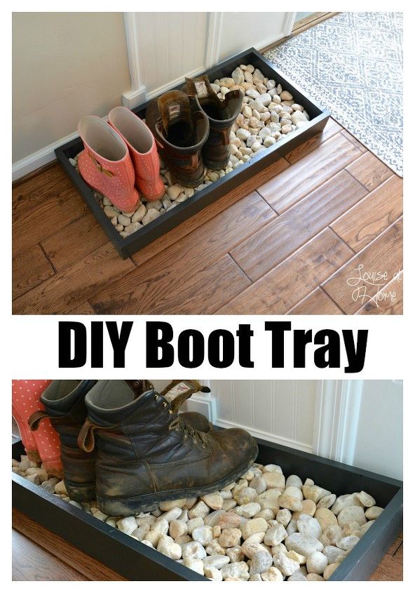diy boot tray, organizing, storage ideas