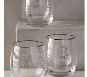 diy designer inspired etched monogram glassware diy stencils, crafts, how to
