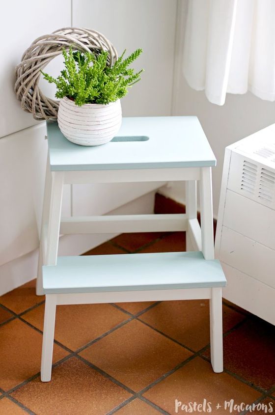 ikea step stool makeover the difference is amazing, painted furniture
