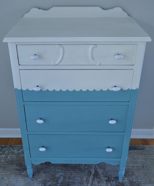 using frogtape shape tape, painted furniture