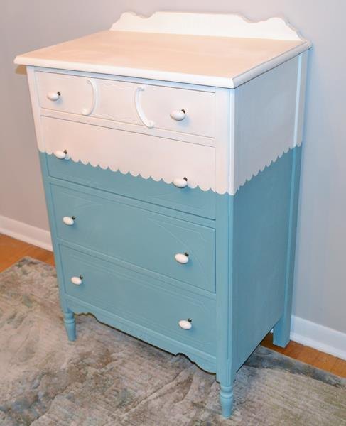 using frogtape shape tape, painted furniture