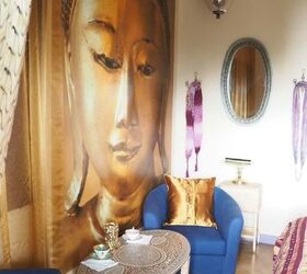 warming the boho guest bedroom wall with a buddha wallcandy, diy, wall decor