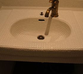 old sink makeover with tiles, bathroom ideas, plumbing, tiling