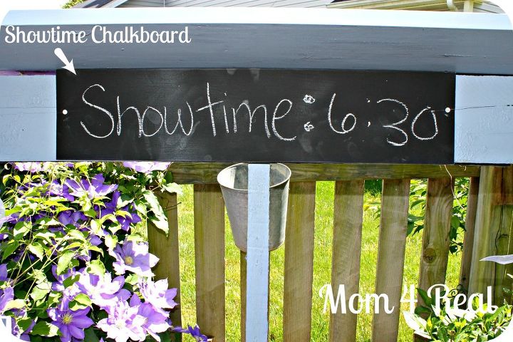 puppet theater from a pallet, chalk paint, flowers, garages, pallet, Add a chalkboard for showtimes