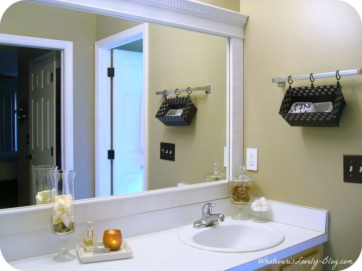 espejo de bano enmarcado con molduras de corona, Espejo de ba o enmarcado con moldura de corona
