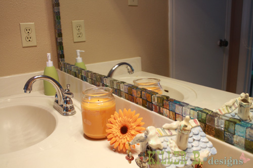 Mosaic Tile Framed Mirror Hometalk - How To Attach Mirror Bathroom Tiles