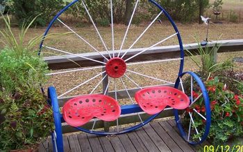 Steel Wagon Wheel Bench