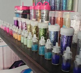 my real life craft room, craft rooms, storage ideas, GLITTER Just because it s purdy