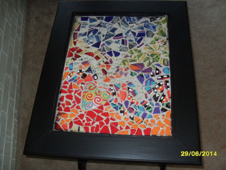 tiling mosaic table top, crafts, painted furniture, tiling