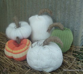 no sew sweater pumpkins, crafts, My entire grouping of sweater pumpkins from white to colorful