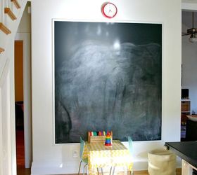 Make a GIANT chalkboard using crown molding and magnetic chalkboard paint.