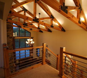 woodworking home cable rail staircase, diy, stairs, woodworking projects