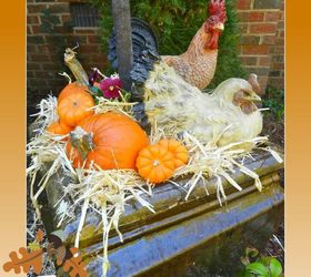 creating a front yard fall vignette featuring mr and mrs roo, seasonal holiday decor
