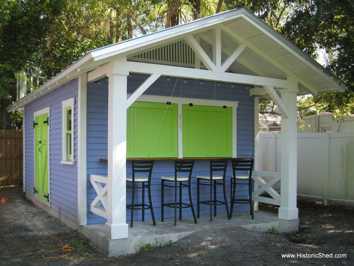 custom snack shack shed, doors, outdoor living, Custom snack bar area with awning shutters closed