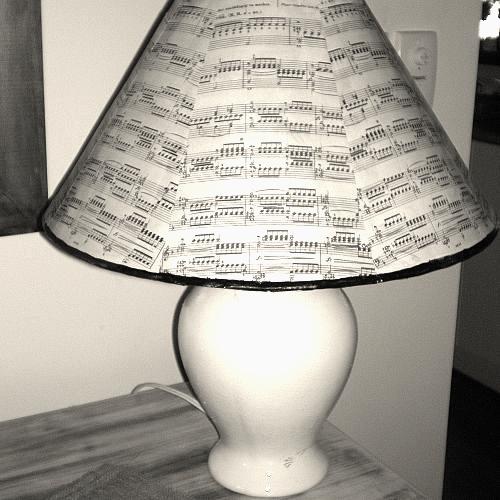 lampshade makeover, crafts, home decor, Voila my New lampshade and newly painted base