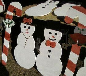 snowmen amp candy canes, christmas decorations, crafts, seasonal holiday decor, Mr Mrs Snowman