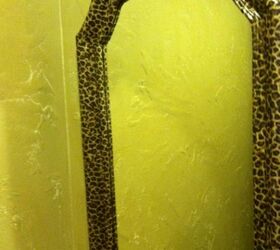 my animal print powder room, home decor, painting, Decoupage mirror frame I bought this mirror for 5