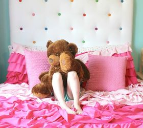 headboard idea for kids room polka dot, bedroom ideas, reupholster