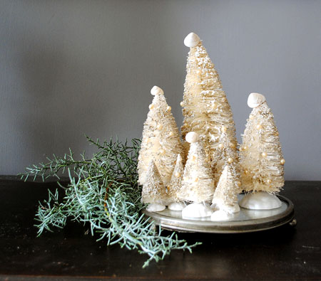 pearly white wire brush tree project, crafts, seasonal holiday decor, I m so pleased with how they turned out