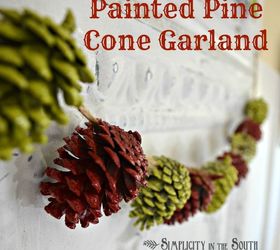 painted pine cone garland tutorial, christmas decorations, painting, seasonal holiday decor