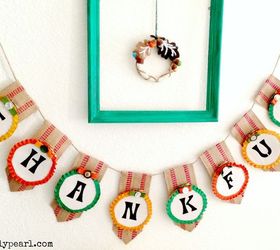 how to use embroidery hoops to make a thanksgiving banner, crafts, how to, seasonal holiday decor, thanksgiving decorations