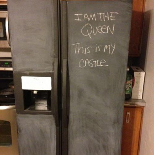 i painted my refrigerator with chalkboard paint appliances chalk paint chalkboard paint