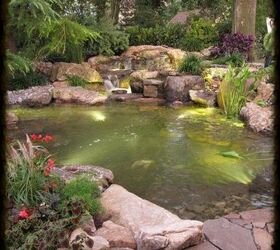 underwater led lighting, lighting, outdoor living, ponds water features, LED Lights in the pond help bring it alive at night