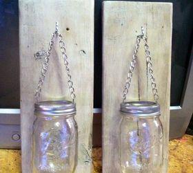 mason jar pallet wood wall decor candle holders