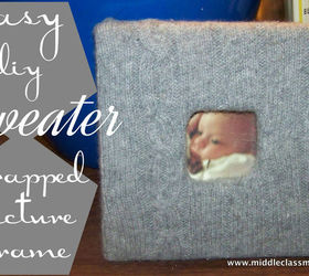 easy diy upcycled sweater wrapped picture frame, home decor, repurposing upcycling