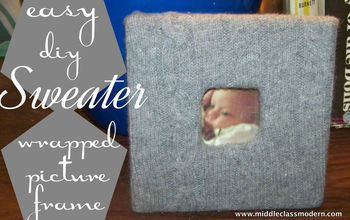 Easy, DIY Upcycled Sweater Wrapped Picture Frame