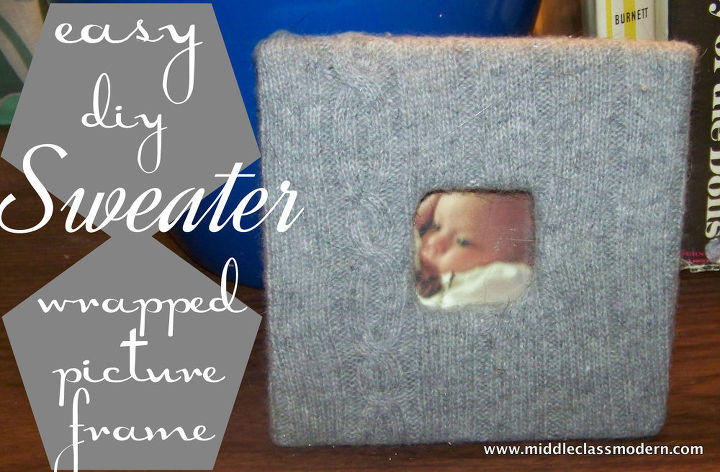 easy diy upcycled sweater wrapped picture frame, home decor, repurposing upcycling