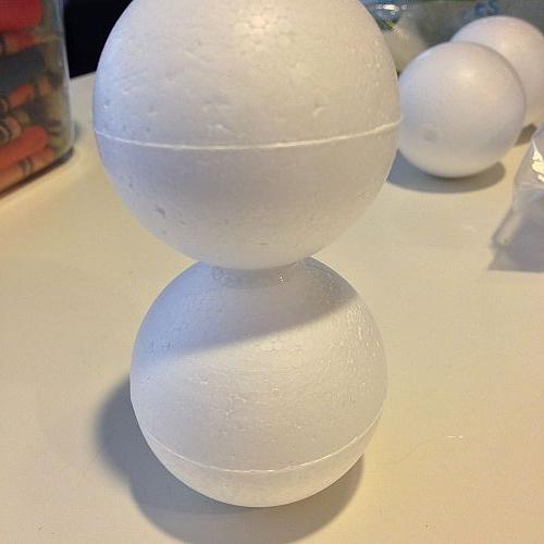 foam snowmen, crafts, Hot Glue Foam Balls together