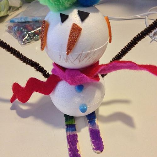 foam snowmen, crafts, Let the kids go to town decorating