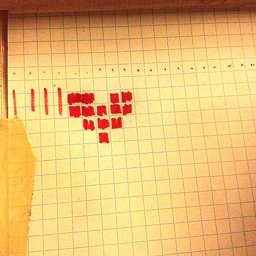 heart stitched canvas, crafts, seasonal holiday decor, valentines day ideas, Draw a design on graph paper