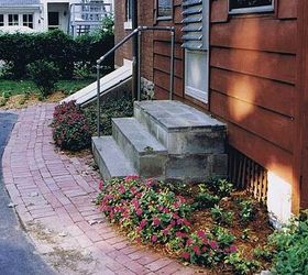 replacing old steps with a new porch stoop before amp after, curb appeal, home decor