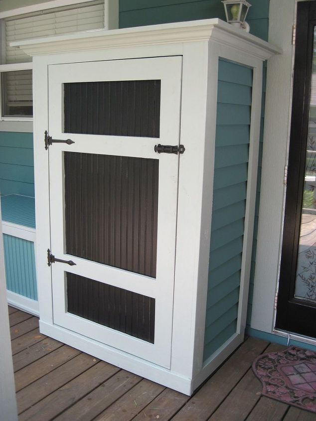 almacenamiento pequeno en el exterior, Cobertizo de armario para un atractivo almacenamiento en el porche