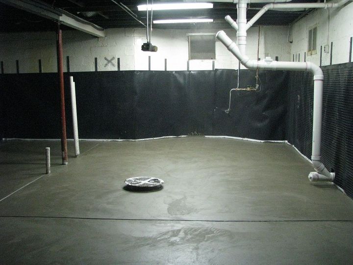 concrete basement floor w radiant heat, basement ideas, flooring, The new concrete floor