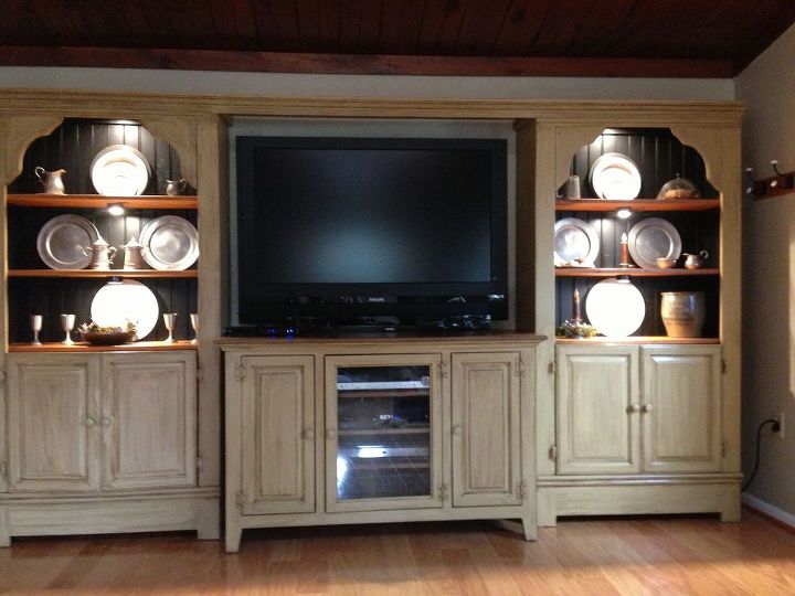 restyled entertainment center, home decor, painted furniture, shelving ideas, After