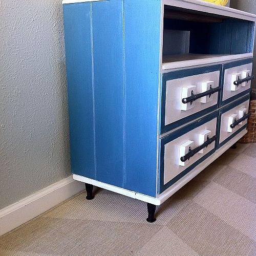 eclectic vintage tv stand, home decor, painted furniture