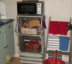 ideas for crates, repurposing upcycling, Microwave stand kitchen