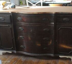 finally a buffet for me, painted furniture, The before the top was gone and the feet were broken