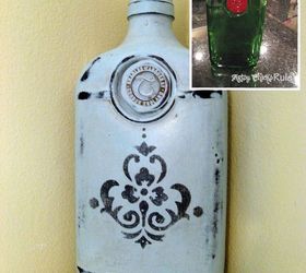 annie sloan chalk paint it s not just for furniture, chalk paint, crafts, painted furniture, Even glass Transform an old gin bottle into decorative home decor