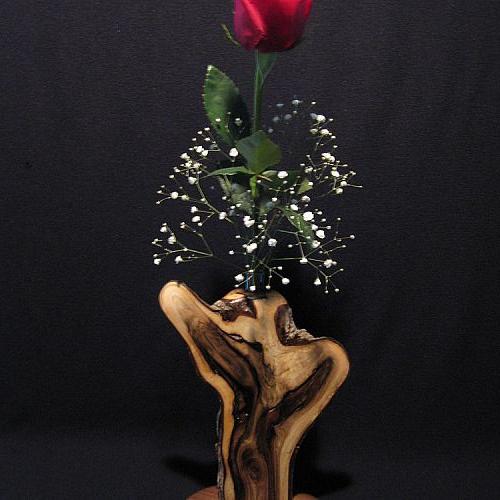 a flower vase my husband made just stunning, crafts, woodworking projects