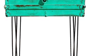 Upcycled Custom Green Storage Trunk Hairpin Leg Table