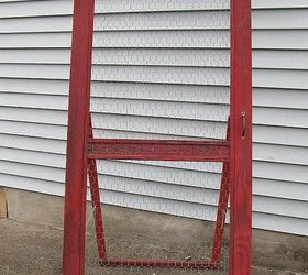 how to transform a vintage screen door into a craft show display stand, crafts, repurposing upcycling, After a little fine tuning it is self standing More details on the blog about how I changed it