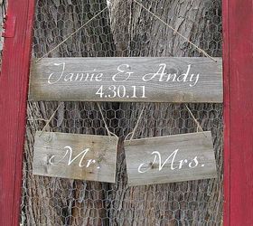how to transform a vintage screen door into a craft show display stand, crafts, repurposing upcycling, I removed the screen and added some curbed chicken wire in order to hold my rustic wedding signs at my shows